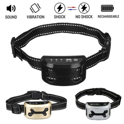 Smart anti-bark collar for dogs – ultrasonic, waterproof, auto, humane and rechargeable with safe shock and stop dog barking features”