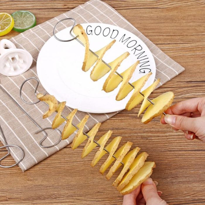Twisty tater cutter: fun and easy spiral potato slicer