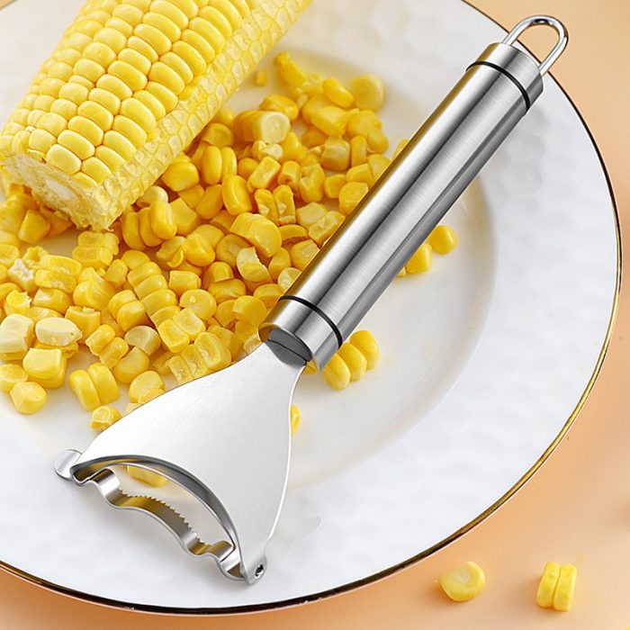 Stainless steel corn stripper and kerneler – perfect for threshing and peeling corn – essential kitchen gadget for fast and easy corn preparation