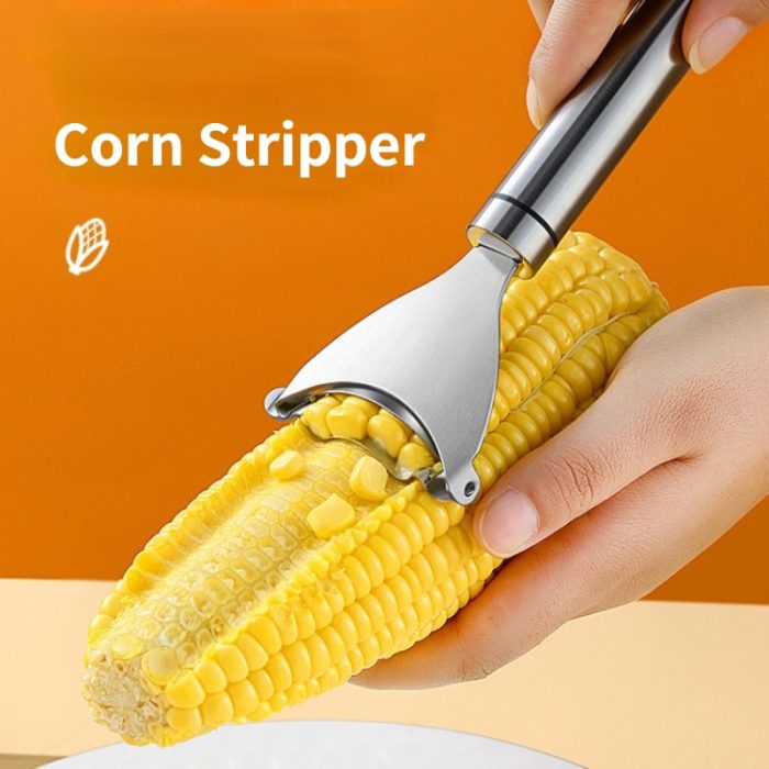 Stainless steel corn stripper and kerneler – perfect for threshing and peeling corn – essential kitchen gadget for fast and easy corn preparation