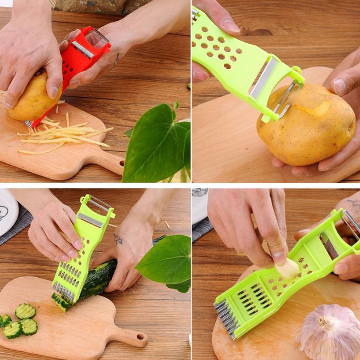 Stainless steel vegetable cutter and peeler – multi-function kitchen gadget for chopping and slicing