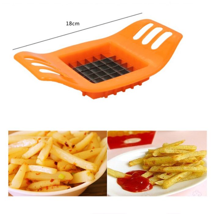 Stainless steel potato slicer cutter: effortless kitchen gadget for perfectly cut fries and vegetables