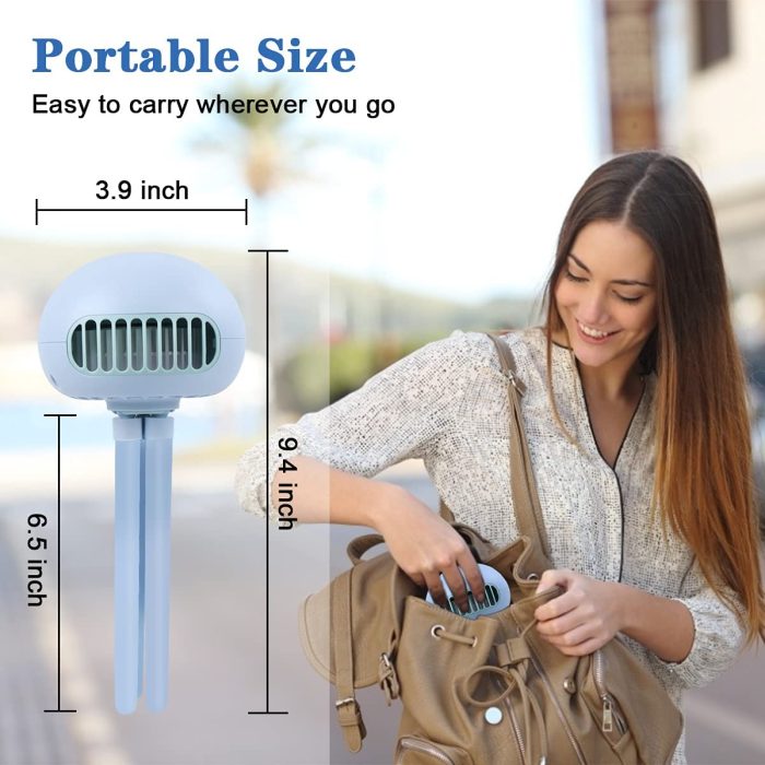 Stroller fan 4000mah portable bladeless usb rechargeable silent outdoor mini handheld small fan for home unpowered fan folding