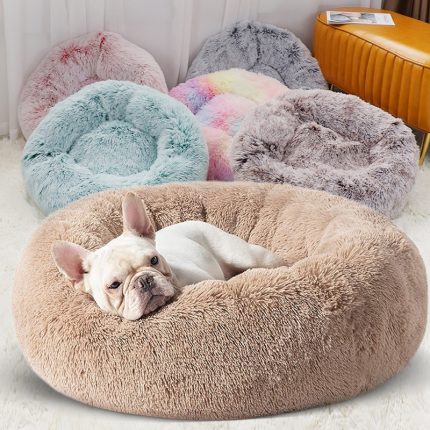 Super soft plush pet bed for dogs & cats – winter warm & easy to wash, ideal for napping & sleeping
