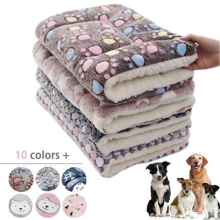 Soft and thick pet sleeping mat – flannel mattress for dogs and cats, washable and warm fur blanket, perfect pet supplies
