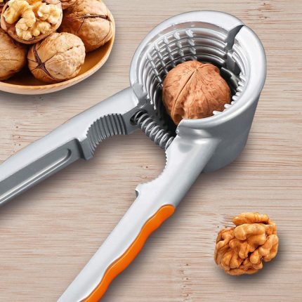 Walnut clip nutcracker with plier clamp – household kitchen gadget for cracking nuts, hazelnuts, pecans, and more
