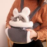 Warm plush pet carrier backpack for small cats and dogs – 6kg load-bearing capacity for outdoor travel