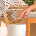 Wooden press-top trash can – stylish & hygienic home wastebin