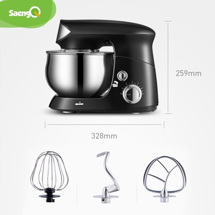 Electric kitchen stand mixer with planetary mixing action, metal gear, and bowl for chef quality results
