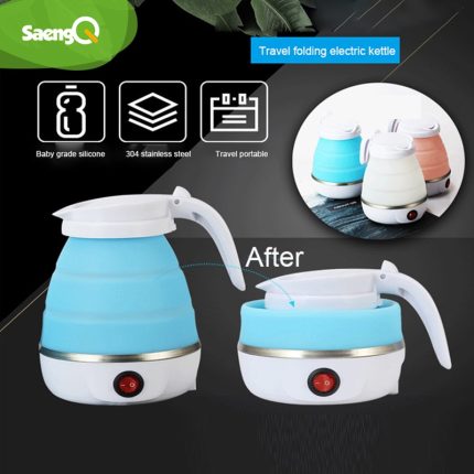 Portable folding kettle for travel and household – 600ml capacity, leakproof design