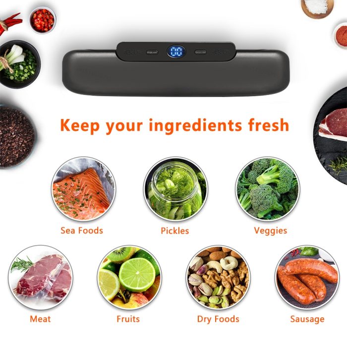 Vacuum sealer – complete household food packaging solution with free 10pcs vacuum bags included
