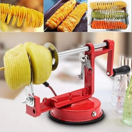 Spiral Spud: Manual Rotating Potato Slicer for Perfect Fries