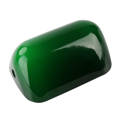 Timeless Elegance Green/White Glass Bankers Lampshade (L15cm x W9.5cm)
