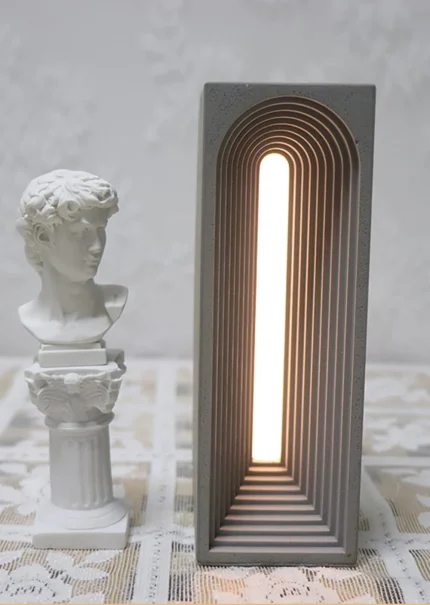 Nordic Glow, LED Cement Desk Lamp for Bedroom Ambiance