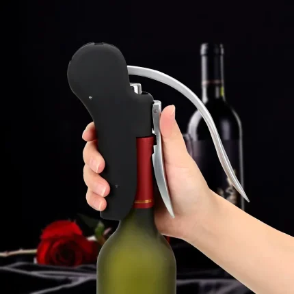 Easy Pull Cork Master: Press Type Zinc Alloy Wine Opener for Effortless Uncorking