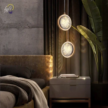 Crystal Radiance Nordic, LED Pendant Light for Elegant Home Decor in Living Room, Kitchen, and Dining Area