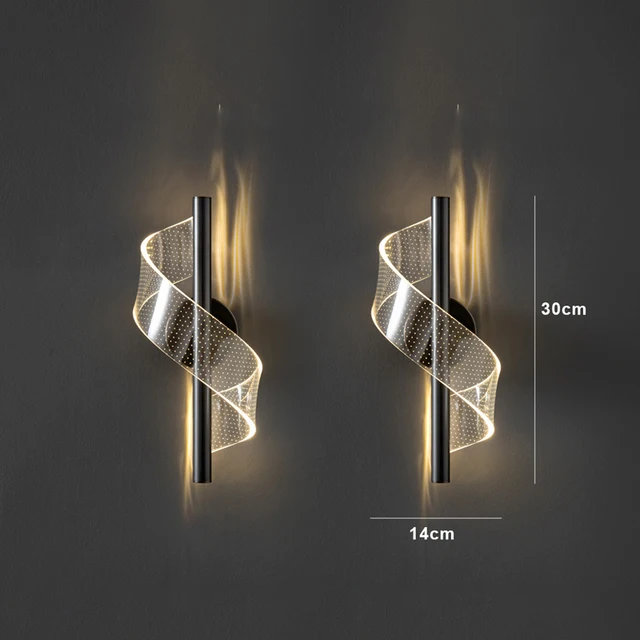 2Pc Black wall lamp
