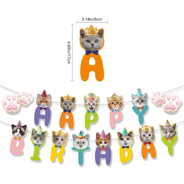 Cat Birthday Banner