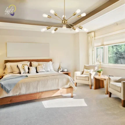 Retro Iron Antique Gold Pendant Lights, Modern Spider Chandelier for a Touch of Nordic Home Decoration in Living, Dining, and Bedroom Spaces