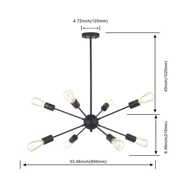 Black 8 head no bulb