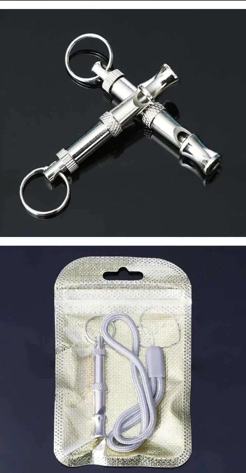 厂家批发哈沃银色宠物哨子训犬棒狗狗口哨训导用品超声波训犬笛子