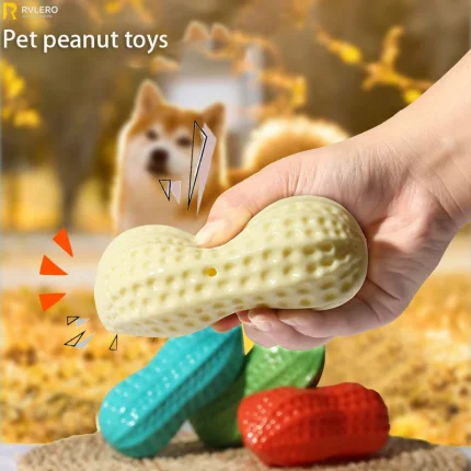 Peanut Squeak Chew: Interactive Toy for Dogs and Cats