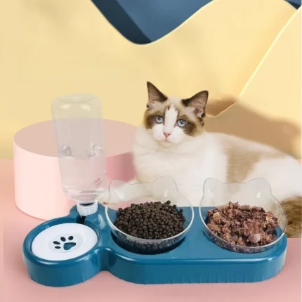 Feed Fusion, Automatic Pet Feeder and Water Dispenser with Anti-Slip Double Bowl Design
