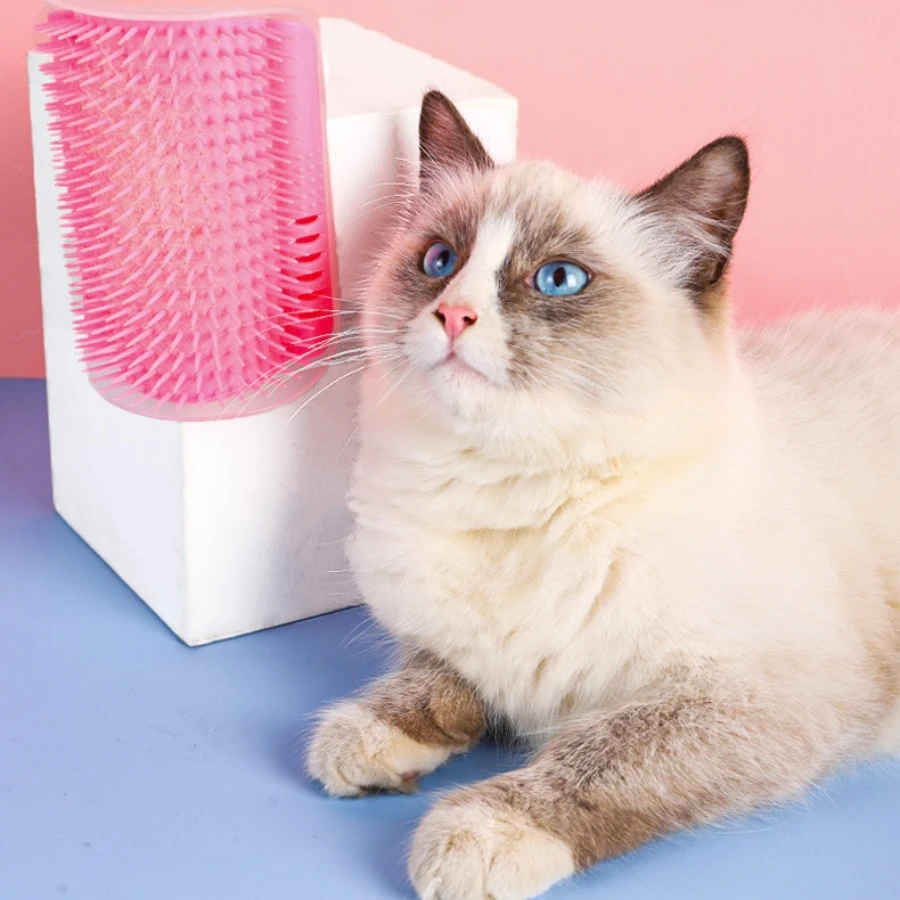 Cat-Self-Groomer-Wall-Corner-Massage-Comb-Brush-Medium-Soft-for-cat-face-Scratcher-For-Fur