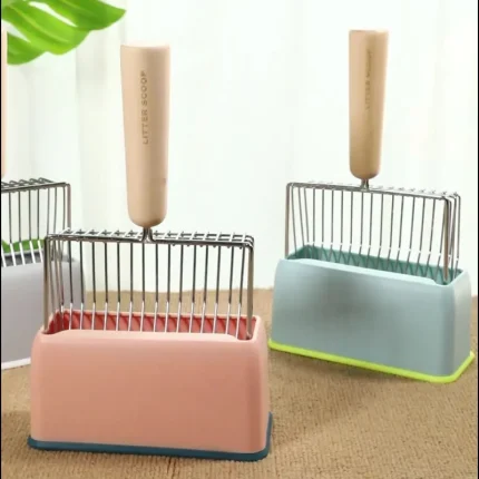 Color-Matching Cat Litter Shovel Storage Rack, Large Metal Storage Box with Base for Pet Supplies