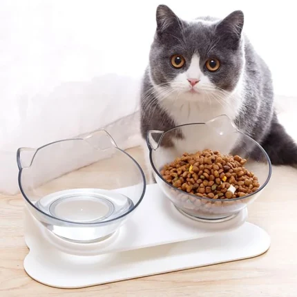 Elevate Paws, Double Cat Bowl with Non-Slip Stand for Elevated Dining