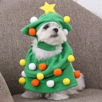 Festive Fur, Christmas Tree Transformation Clothes for Playful Pets