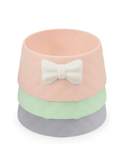 Cute Decorative Feeder Bowl for Small Cats and Dogs, Shockproof Design with Knot Decor, Making Mealtime Fun and Safe for Your Pet