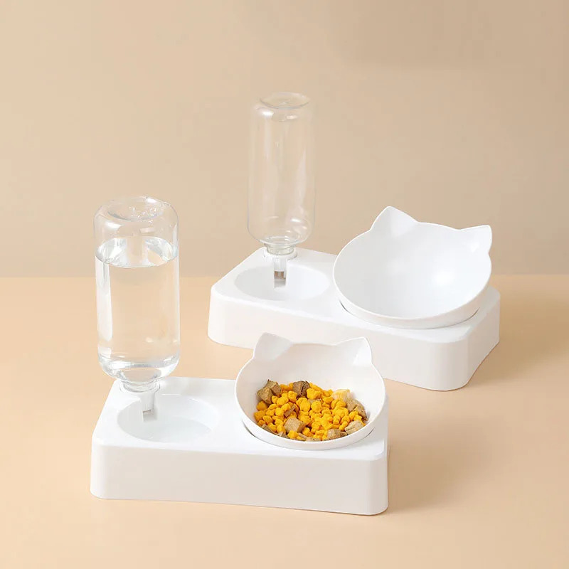 Pet-bowl-Automatic-feeder-Dog-and-cat-food-bowl-with-Water-dispenser-Double-bowl-Vertical-bowl