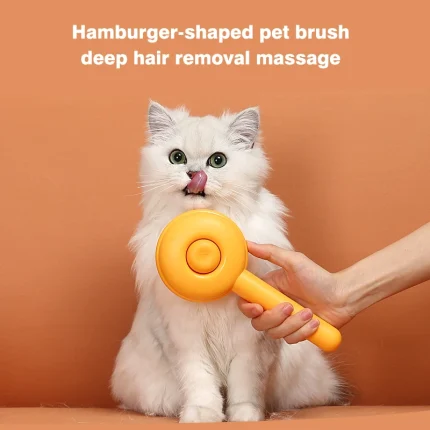 Fur-Friendly Groomer: Deep De-Fluffing Pet Comb for Cats and Dogs, Gentle Massage with Hamburger Pin Design