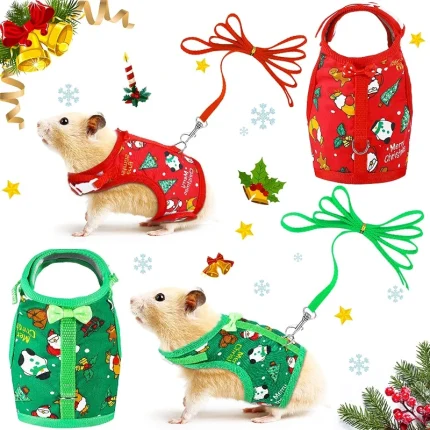 CozyCritter: Festive Rabbit Vest & Leash Set for Holiday Cheer