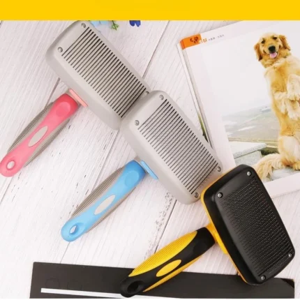 Gentle Self-Cleaning Slicker Brush, Removes Loose Undercoat and Tangled Hair for Dogs and Cats