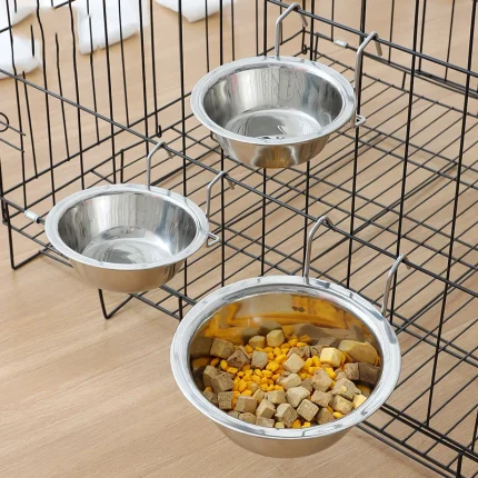HangEase Stainless Steel Pet Bowls: Convenient Feeding Solution for Dogs, Cats, and Bunnies