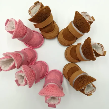 Snow Paw Sneakers: Winter Warm Non-slip Dog Boots Set for Your Pet's Comfort and Safety