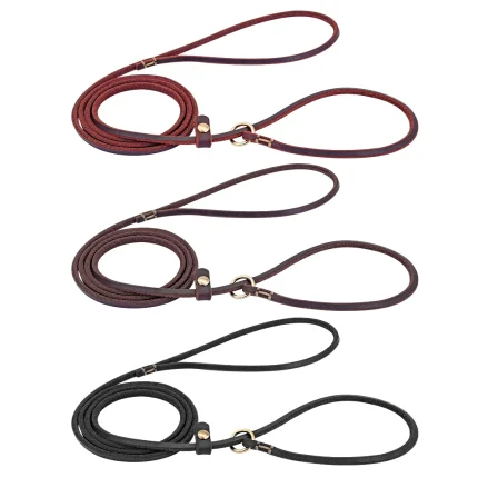 Versatile Leather Leash & Collar Combo: Perfect for Small Dogs like Chihuahuas and Bulldogs