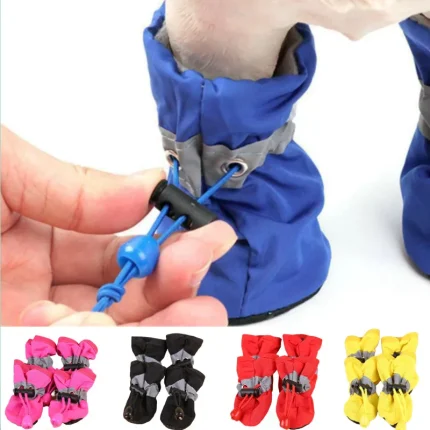 Paw Protectors, Waterproof Anti-Slip Dog Shoes for Small Cats and Dogs - Set of 4