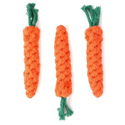 Carrot Crunch: Cartoon Dog Chew Toy with Rope