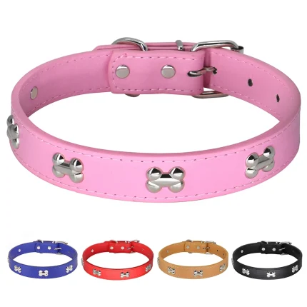 Chic Paws: Adjustable Leather Collar for Stylish Pups & Kittens