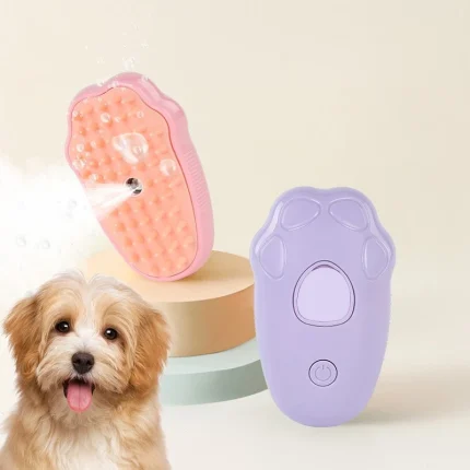 Steam Purr: Electric Pet Grooming Brush with Steam Spray