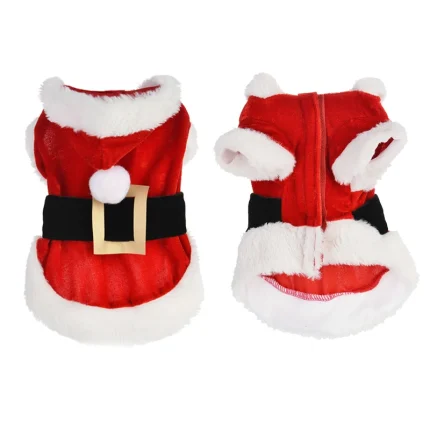 Santa's Little Helper: Festive Hooded Coat for Your Furry Friend