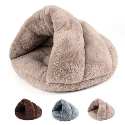 Cozy Haven: Fleece Cat Bed & Tent for Small Dogs and Cats
