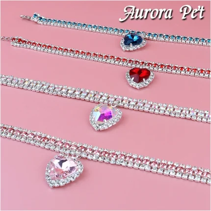 Pet Glam DIY Luxury Collar Kit: Create Your Own Cute Collar with Love Pendant and Crystal Accents for Your Beloved Cat or Dog