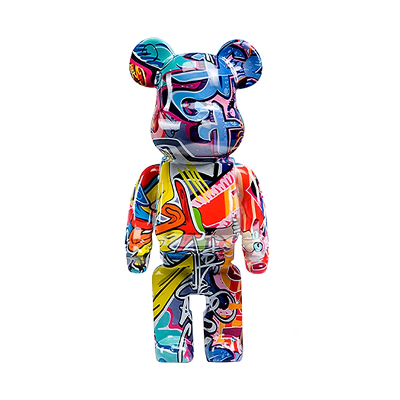 27cm-Graffiti-Bear-Figurine-Home-Decoration-Animal-Statue-Storage-Money-Jar-Modern-Room-Sculpture-Table-Decor