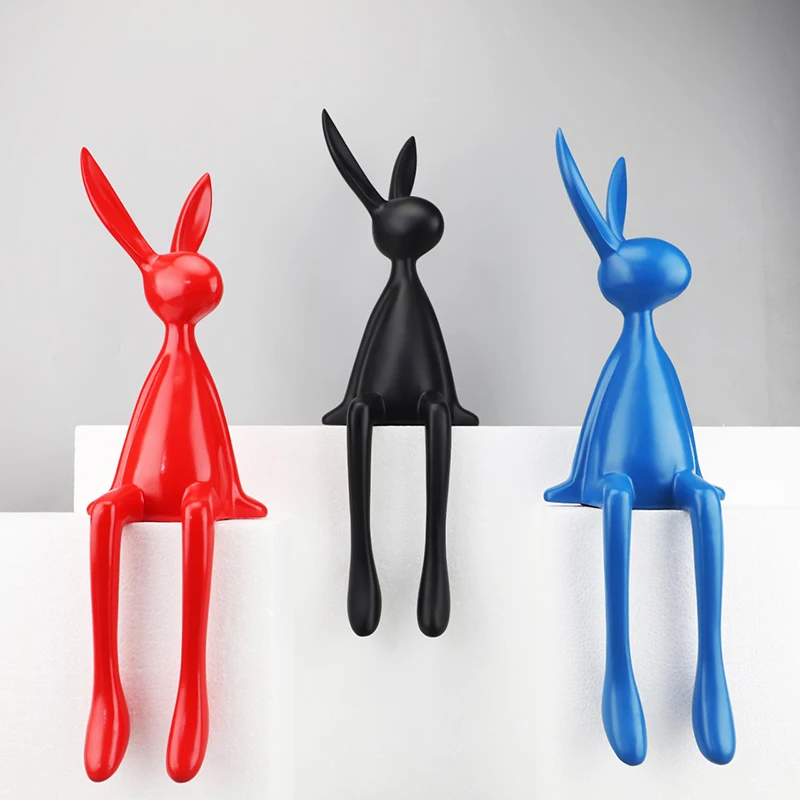 28CM-Nordic-Home-Decorate-Figurines-for-Interior-Gift-Rabbit-Statue-Christmas-Room-Decor-Abstract-Art-Sculpture