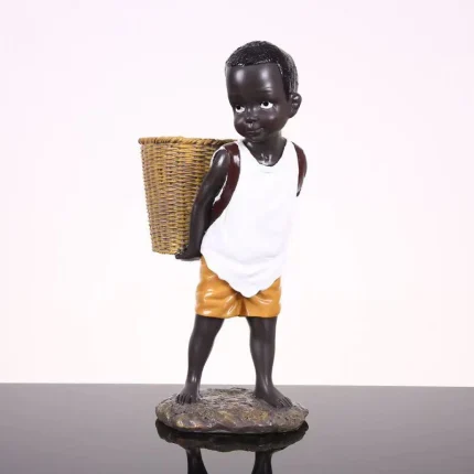 Tribal Treasures, African Little Boy Figurine - Cultural Sculpture for Home Décor