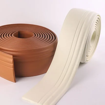 Waterproof NBR Wall Sticker Skirting Board: Soft Self-Adhesive Background Line for Kitchen and Bathroom, Anti-collision Design